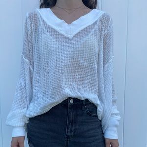 Free People Off the Shoulder White Top